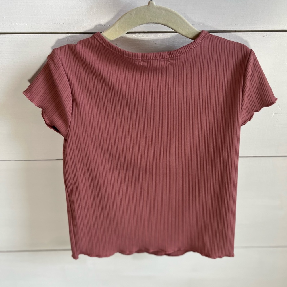 Btween Girls Ribbed Button-Front Top - Picture 2 of 3